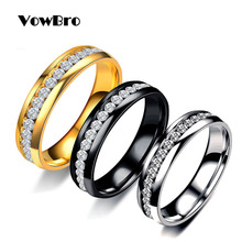 Кольца VowBro из нержавеющей стали для женщин и мужчин, кольца с фианитом, индивидуальные модные ювелирные изделия на заказ, оптовая продажа, подарок, обручальное кольцо 2024 - купить недорого