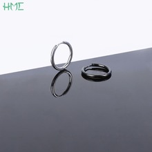 Pendientes de acero inoxidable para hombre y mujer, aretes redondos de rodio dorado y negro, estilo Punk Rock, aros circulares para Piercing, bisutería, 2 uds. 2024 - compra barato