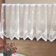 Free shipping Sweetheart lovely lace flowers yarn tulle coffee short kitchen curtains for living room bedroom blinds 50*150CM 2024 - buy cheap