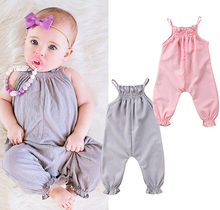 Adorável da criança do bebê da menina roupas cinta macacão macacão playsuit outfit sunsuit bebê calças 2024 - compre barato