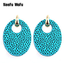 NeeFu WoFu Drop Earrings Big Earrings for Woman Leather Earring Large Long Brincos Oorbellen Leopard 2024 - buy cheap