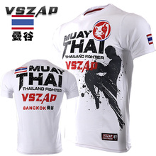 VSZAP Bangkok Boxing MMA T Shirt Gym Tee Shirt Fighting Martial Arts Fitness Training Wolf Muay Thai T Shirt Men Homme 2024 - buy cheap
