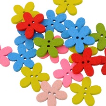 20Pcs/lot 15mm Random Mixed Color Two Holes Wood Sewing Buttons Scrapbooking Flower For DIY Sewing Scrapbooking Crafts 2024 - buy cheap