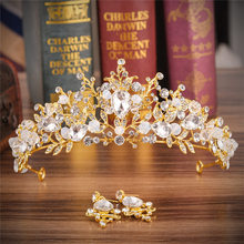 Bridal Wedding Hair Jewelry Princess Headband Gold Crystal Handmade Tiaras and Crowns Prom Crown Earrings Sets Ornaments 2024 - buy cheap