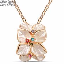 2017 summer girl new arrival brand Fashion bridal  gold color Austrian crystal leaf flower pendant necklace jewelry 84954 2024 - buy cheap