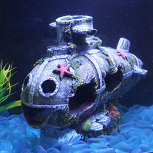 Ornamento de acuario de barco hundido, tanque de peces submarino hundido, decoración de cueva de paisaje acuático, Envío Gratis 2024 - compra barato