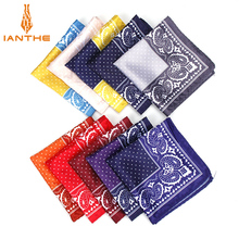 Men's Handkerchief Vintage Paisley Dot Pocket Square Soft Silk Hankies Wedding Party Business Hanky Chest Towel Gift 24*24CM 2024 - buy cheap