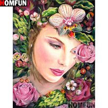 HOMFUN Full Square/Round Drill 5D DIY Diamond Painting "Flower woman" 3D Embroidery Cross Stitch 5D Home Decor A13160 2024 - buy cheap