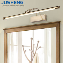 Jusheng-luminária de parede de led, candelabro moderno de bronze com níquel para banheiro, 45 a 75cm de comprimento e 220v 2024 - compre barato