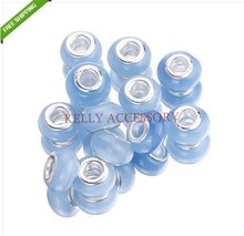 New 9*14mm Light Blue Cat Eye Big Hole Glass Spacers Beads Fit Charm European Bracelet Necklace Making,Free Shipping 2024 - buy cheap