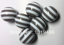 Free shipping!100pcs gray and white 20mm striped resin beads for chunky necklace and bracelet 2024 - buy cheap