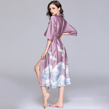Brand New Silky Women's Half Sleeve Kimono Robe Lady Bath Gown female Sleepwear Wedding Robe bridesmaid Dressing Gown 2024 - buy cheap