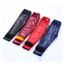 winter thick warm pants children clothes artificial leather pants age for 9 month-14 yrs toddler girls candy color leggings pant 2024 - buy cheap