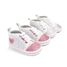 New Baby Cotton Sequin Heart-shaped Infantil Boys Girls shoes first walkers Baby moccasins Anti-slip Soft Sneakers Baby shoes 2024 - buy cheap