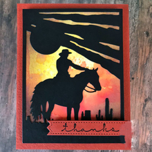 Cowboy and Horse Silhouette Metal Cutting dies Stencil Scrapbooking dies Embossing Handcrafts Paper Card DIY Craft 2024 - buy cheap