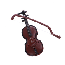 Mini casa de muñecas de plástico para niños, violín rojo, instrumento musical decorativo, manualidades, decoración del hogar, regalo, 8,5x3,2 CM, 1 unidad 2024 - compra barato