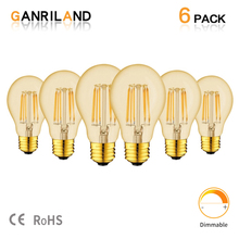 Ganriland Led Filament Dimmable Bulb A19 Gold Tint E27 Vintage LED Lamps 2200K 8W Decorative Pendant Lights for Living Room 2024 - buy cheap