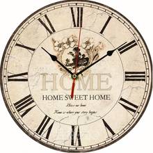 Large Vintage Wall  Decoration Watch Vintage Home Decoration Wall Clock With Roman Number Silent Decorative Wall Clock For Study 2024 - buy cheap