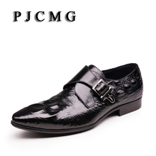 PJCMG Venta caliente nueva primavera/otoño de los hombres de Negocios de Oxford vestido fiesta vestido de boda del dedo del pie puntiagudo Slip-en la oficina y la carrera de los hombres Sapatos zapatos 2024 - compra barato