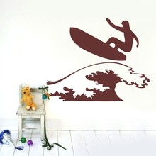 Free Shipping-decor sticker Surfer surfboard Wall sticker Vinyl Decals home kids nursery room wall Art mural home decoration 2024 - buy cheap