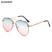 Kachawoo-gafas de sol retro con montura de metal para mujer, lentes de sol unisex con gradiente azul y marrón, accesorios de verano, 2019 2024 - compra barato
