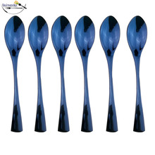 Conjunto de utensílios de luxo azul, polido espelhado e de aço inoxidável, conjunto de talheres para jantar, faca, garfos de colher, conjunto de louça 2024 - compre barato