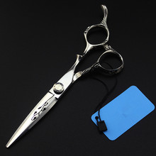 Tesoura de cabelo japonesa 6 polegadas, tesoura profissional para cortar cabelo com flor oca, maquiagem, barbeiro e cabelereiro 2024 - compre barato