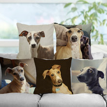 XUNYU-funda de cojín con diseño de perro Galgo Italiano, cubierta de almohada decorativa para dormitorio de niños, sofá, 45x45cm 2024 - compra barato