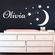 Personalized Custom Name wall Decal moon Stars Vinyl Stickers Girls Boys Room Decorate nursery Murals living room poster EB669 2024 - buy cheap