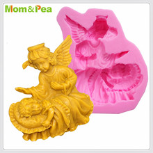 Mom&Pea MPA1987 Angel Silicone Mold Cake Decoration Fondant Cake 3D Mold Food Grade 2024 - buy cheap