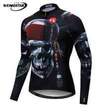Weimostar Skull Cycling Jersey Long Sleeve Men Mountain Bike Clothing Autumn Wicking Cycling Shirt Breathable MTB Bicycle Jersey 2024 - buy cheap
