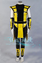 2016 Scorpion Mortal Kombat 3 Yellow Outfit Cosplay Costume Any Size 2024 - buy cheap