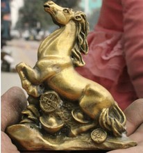 YM 309 China Fengshui latón Tuanbao Zodiaco caballo riqueza Lucky Animal estatua estatuilla 2024 - compra barato