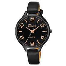 Geneva-Reloj de pulsera de cuarzo con correa de cuero PU para hombre y mujer, Número Romano informal, 533 2024 - compra barato