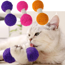 1PC Cat Sisal Hemp Dumbbell Scratching Toys Pets Scratch Chew Teaser Toy For Cat Pet Product Supplies 2024 - buy cheap