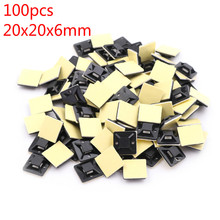 100Pcs Self Adhesive Stick-on Mounts For Cable Ties / Routing Looms Wire & Cable Base Clamps Clip 2024 - buy cheap