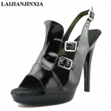 LAIJIANJINXIA-Sandalias de plataforma para mujer, zapatos de tacón alto de 13cm, sexys, para fiesta de Zapatos de baile de barra, nuevos 2024 - compra barato