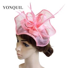 Sombrero de Sinamay para mujer, accesorios para el cabello, sombrero de cóctel Gril para boda, sombreros de fiesta, pinza para el pelo elegante de mujer 2024 - compra barato