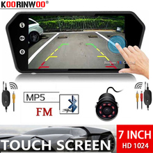 Koorinwoo-Monitor táctil inalámbrico inteligente para coche, sistema de aparcamiento con espejo de 7 pulgadas, MP5, bluetooth, USB, FM, TF, cámara de visión trasera para vehículo 2024 - compra barato