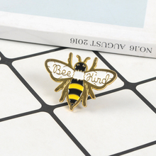 Cute Honey Bee Pin Cartoon Insect Brooch Be kind Bee Enamel Pin Badge Shirt Backpack Women Men Jewelry Nature Animal Brooches 2024 - buy cheap