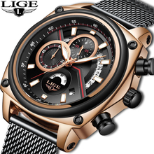 LIGE Fashion Casual Quartz Men Watch military Waterproof  Mens Watches Top Brand Luxury Sports Wrist Watches For Men Clock 2024 - buy cheap