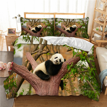 Jogo de edredom e travesseiro com estampa de panda, fronhas, roupas para crianças e adultos, king e queen 2024 - compre barato