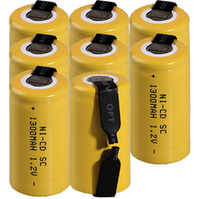 Реальная емкость 8 шт. SC батарея 1,2 В в батареи перезаряжаемые 1300 мАч nicd батарея akkumulator для механические инструменты 2024 - купить недорого