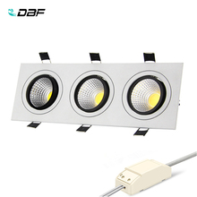 DBF-Lámpara LED de techo superbrillante, 3 cabezales cuadrada de luz descendente, COB 15W 21W 30W 36w, CA 110V 220V 2024 - compra barato