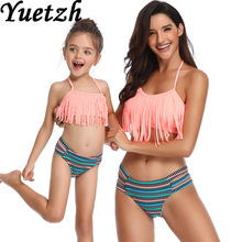 Conjunto de bikini para mujer, traje de baño para madre e hija, bañador para familia y niño, ropa de playa 2024 - compra barato