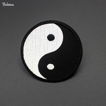 Chinese Tai Chi Icons Clothes Patches Black White Embroidered Badges iron on Stickers Fabric for Clothes 2024 - buy cheap