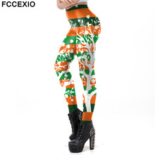 Fccexio-nova calça legging com estampa 3d, patrick, feminina, dia, treino, fitness, plus size, cintura alta, justa 2024 - compre barato