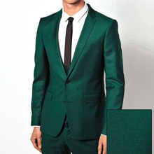 New Popular Two Buttons Dark Green Groom Tuxedos Notch Lapel Groomsmen Mens Wedding Suits Blazers (Jacket+Pants+Tie) W:509 2024 - buy cheap