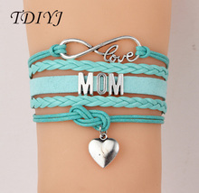 Tdiyj pulseira trançada multicamadas com coração, bracelete para presente da mãe 2024 - compre barato