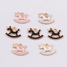 New 20pcs/Lot Fashion Charms Enamels Wood Horse Pendant Making Hair Bracelet Necklace Jewelry Accessories DIY Crafts 2024 - buy cheap